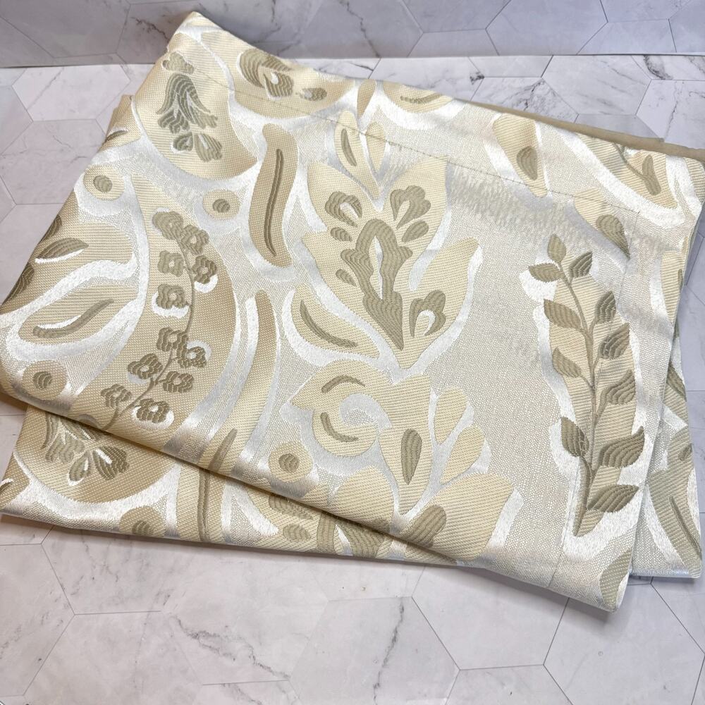 Martha Stewart Standard Pillow Shams Shiny Taupe Jacquard Paisley Set of 2 EUC